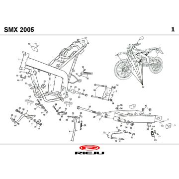 Rahmen Rieju SMX 50 2T LC Rot 2006