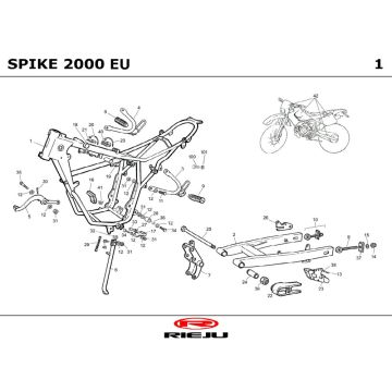 Rahmen Rieju Spike 50 2T LC Blau 2001