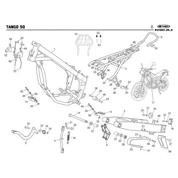 Rahmen Rieju Tango green 2009 2-Takt