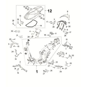 Frame saddle Peugeot Speedfight 4 50i E5