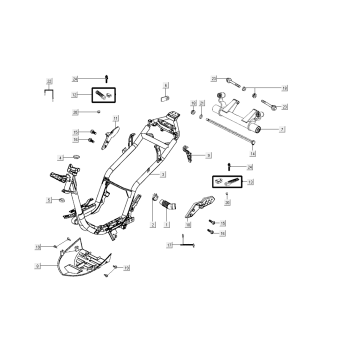 Rahmen Kymco Super8 Street 50i 4T AC Euro 4 Mattschwarz