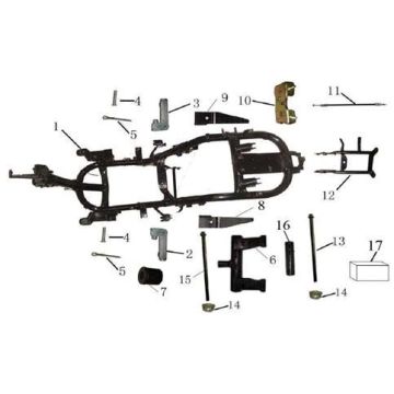 Rahmenteile AGM LX 50 4T AC Schwarz