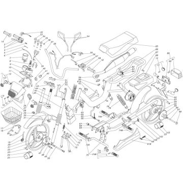 Rahmenteile Beta Cyclo 25km Lieferung rot 2007 2-Takt 25