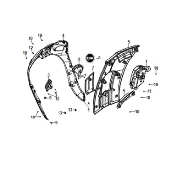 Frontabdeckung Sym E-Fiddle Petrolgrün (GN546U)