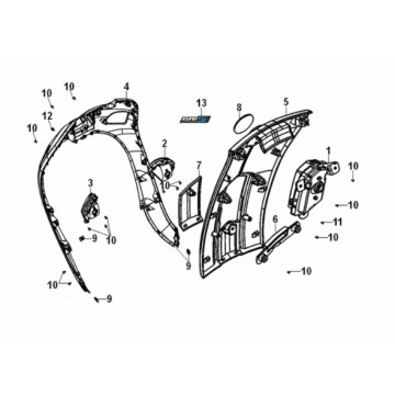 Frontabdeckung Sym Fiddle IV 50 E5 Space Grau (BK-2593U)