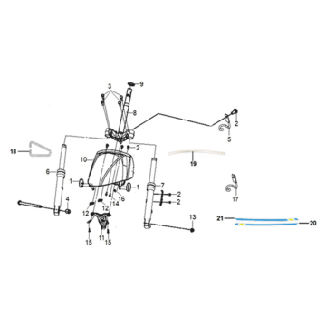 Vorderradgabel Sym Mio 50I E5 Grau/Schwarz (GY-7450U/BK-001C)