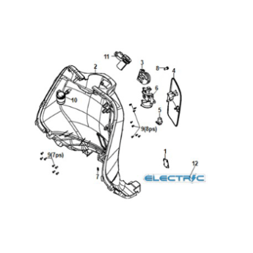 Vordere Innenabdeckung Sym E-Fiddle Weiß+Rot ST (WH-8028P/RED ST)