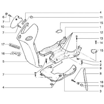Trittbrett Piaggio Liberty 2-Takt bis 2005
