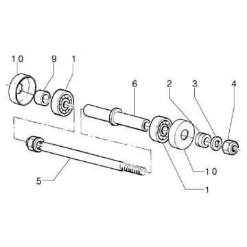 Einzelteile Vorderrad - (Ausführung mit Scheibenbremse) Piaggio Zip RST