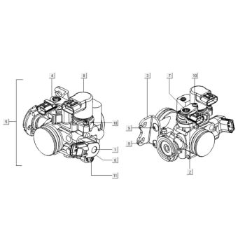 Drosselklappengehäuse Kymco Downtown 300i 4T LC DunkelGrau