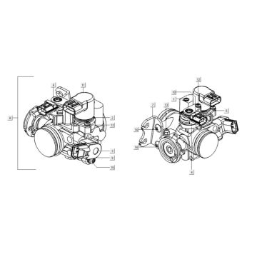 Drosselklappengehäuse Kymco Xciting 400i 4T LC Mattschwarz