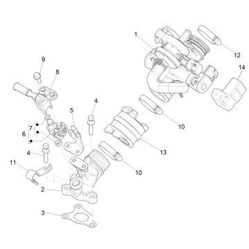 Drosselklappengehäuse Piaggio Zip 4T (euro 4 injectie IGET)