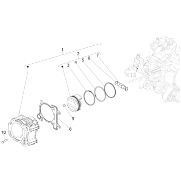 Piaggio MP3 350 Maxi Sport E4 ABS 2018-2020 Gruppe von Zylindern und Kolben (EMEA)
