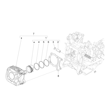 Zylinder - Kolben - Kolbenbolzen Vespa Sprint 4-Takt 3-Ventil (Euro5-Einspritzung IGET)