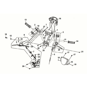 Sym E-MIO Schieferblauer Lenker (GY-7547UL/BK-001C)