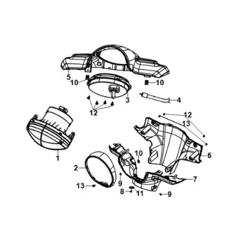 Griffabdeckung - Scheinwerfer Sym E-Fiddle White + Red ST (WH-8028P/RED ST)
