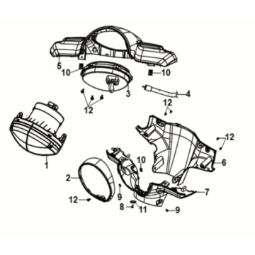 Handle cover - head light Sym Fiddle IV 125i AC CBS E5 2020-2021 PRIMAVERA BLUE (BU-2154U)