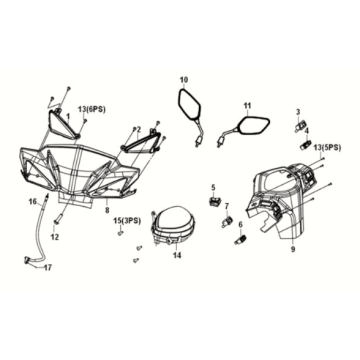 Griffabdeckung Sym E-XPRO 45KM/H 2020-2021 Grau (GY-010U)