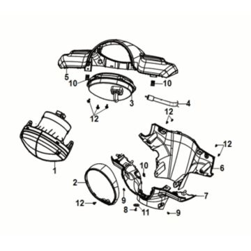 Handle cover Sym Fiddle IV 125i AC CBS E5 2020-2021 SLATE BLUE/ SUBMARINE GREY (GY7547UL)