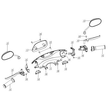 Lenkerverkleidung - Spiegel Niu M1
