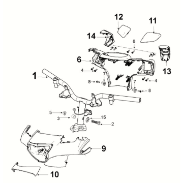 Peugeot Django 4-Takt E5 Ink Schwarzer Lenker (R1)