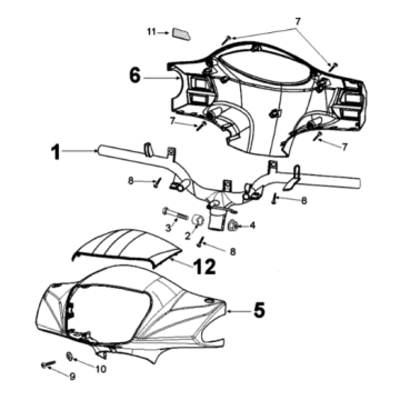 Handlebars Peugeot Tweet 125 EFI YO N SBC E4 2018-2020 ANTARTICA WHITE (K7)