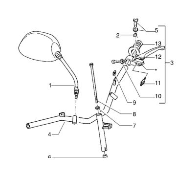 Lenker-Einzelteile Piaggio Zip RST