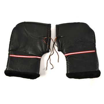 Lenker-Griffstulpen universal aus Skay-Leder schwarz (mit und ohne Spiegel)