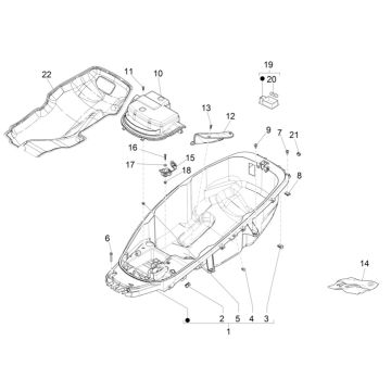 Helmfach Piaggio MP3 300 ie LT Business - Sport (mit und ohne ABS) 2016-2018