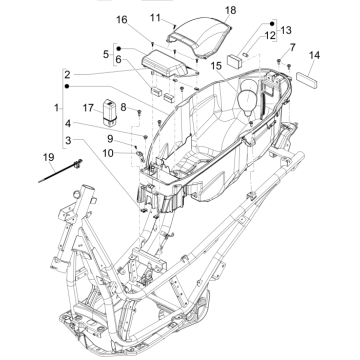 Helmfach Piaggio Beverly 125 RST 4V Euro 3 2010-2015
