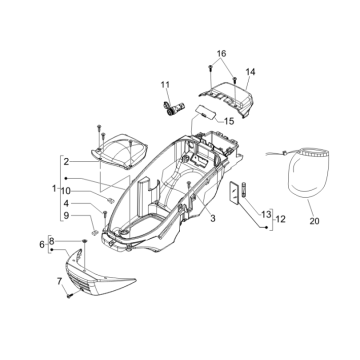 Helmabfallsammler Piaggio Beverly 500 E3 2007-2012