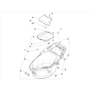 Helmfach Piaggio Zip 50 4T IGET 3V AC Euro 5