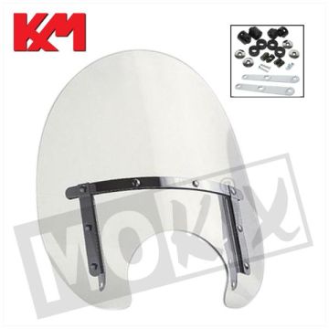 Windschutzscheibe medium klar mit  Montagesatz universal runde Scheinwerfer