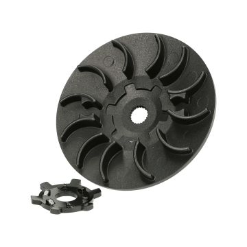 Halbe Riemenscheibe Lüfterrad Mezoly Racing Black Aluminium Peugeot Horizontal 50cc 2-Takt Django/Ludix/New Vivacity/Jet Force/Citystar/Kisbee