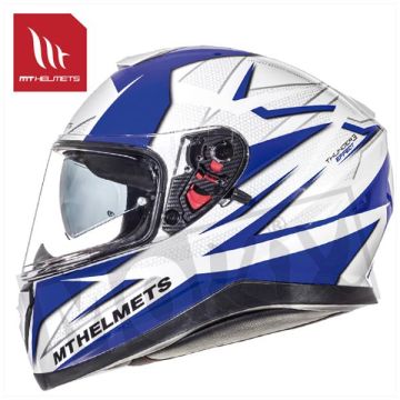 Integralhelm MT Thunder III SV Effekt weiß/blau XS