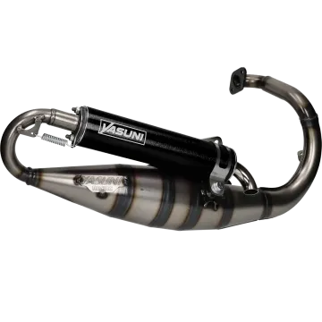 Auspuff Peugeot 50cc 2-Takt vertikal Yasuni-R Black Buxy/Elyseo/Elystar/Looxor/Speedake/Speedfight 1-2/Squab/TKR/SC/Vivacity/Trekker/Zenith