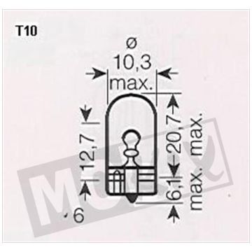Birne 12 Volt/2 Watt T10 Keil Osram