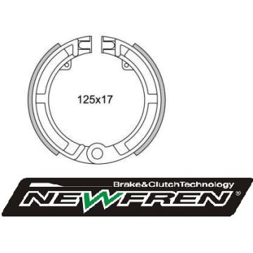 Bremssegmentsatz Neue Fren-Vespa Durchmesser = 125x17mm-8/9/10 Zoll 1 Ankerpunktloch PK50/Ape/Vespa Smallframe V50/V90/SS50/SS90/PV125/ET3/Wideframe V1T bis V15T/V30T-V33T/VM/ VN/ VL/VB/VNA/VNB/VBA/VBB/Super GF0162