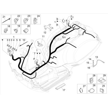 Kabelbaum Vespa GTS 300 HPE 4V ie ABS Euro 4 2019