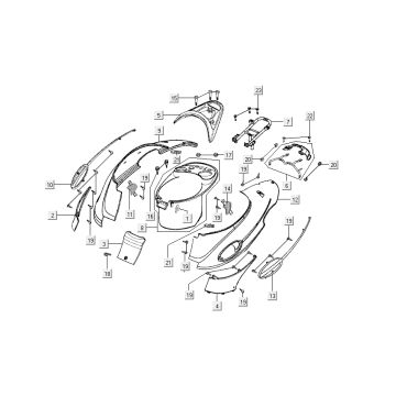 Hinter Kymco People 2-Takt rot