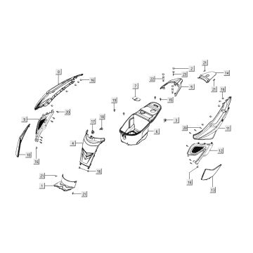 Hinter Kymco Super 8 Street 4-Takt rot