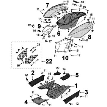 Hintere Abdeckungen Peugeot Kisbee Celest Blue (euro4 ab 2018)