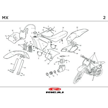 Motorhauben Rieju MX orange 2000 2-Takt