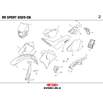 Kapdelen Rieju RR Sport rot 2005 2-Takt