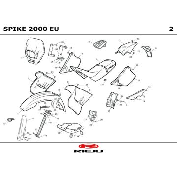 Verkleidungsteile Rieju Spike 50 2T LC Blau 2001