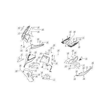 v-m Kymco Super 8 4-Takt (2007-2009) Rot Schwarz