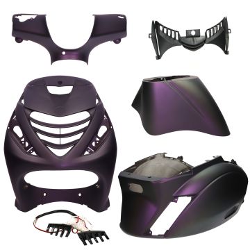 Verkleidungskit SP-Look Piaggio Zip 2000→50cc 2/4-Takt matt lila Cameleon LED-Beleuchtung DMP 6-tlg