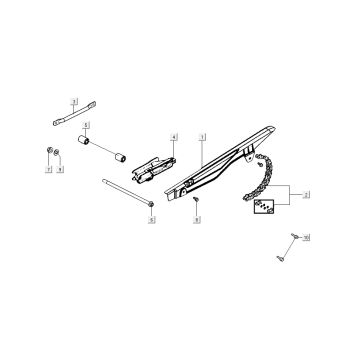 Kette - Kettenspanner Kymco K-Pipe 50 4T AC glänzend Schwarz