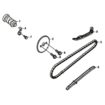 Kette/Kettenspanner/Kettenführung Sym Jet 14 125I E4