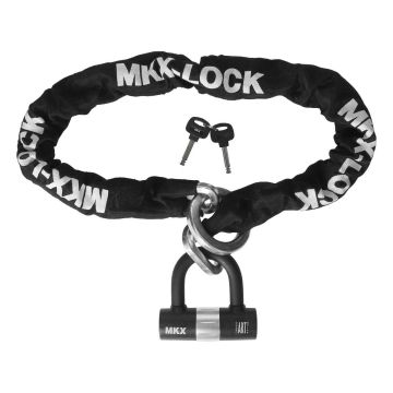 Kettenschloss mit Bügelschloss 120 cm (Modell mit Ring) ART 4-Sterne-Zulassung MKX-92364b (geeigneter dünner Rand)